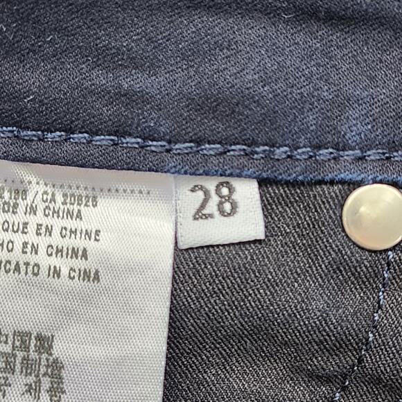 Guess Jeans Womens 28 Blue Dark Wash Low Rise Crop Ruched Hem Stretch Denim - Picture 8 of 16